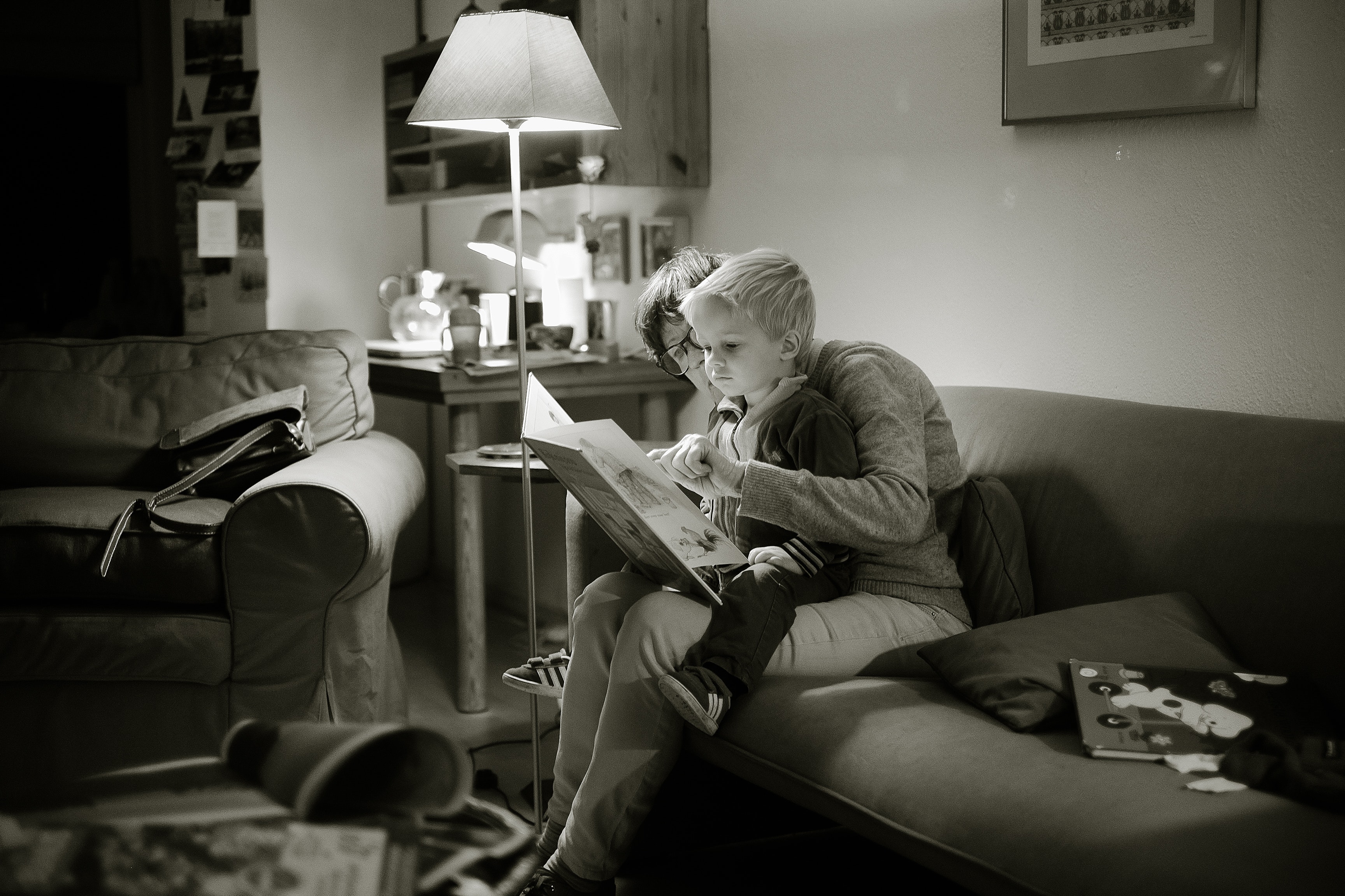 mother son learning